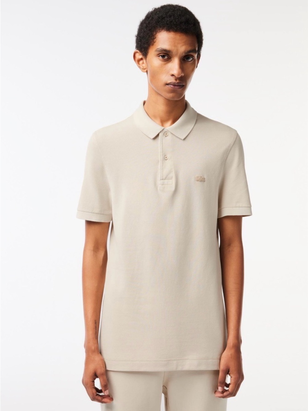 Lacoste Men's Pique Polo Shirt in Sand Beige